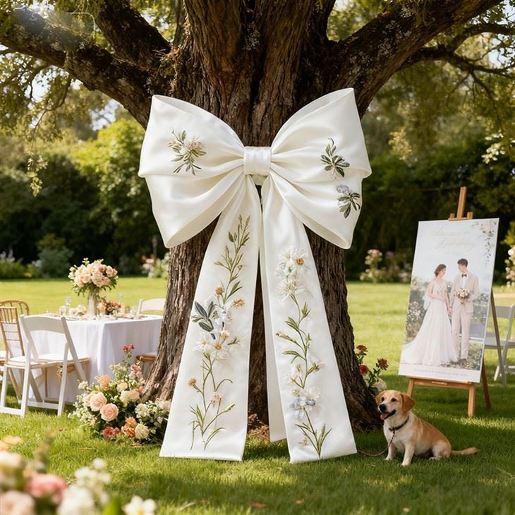 Гигантский тканевый бант